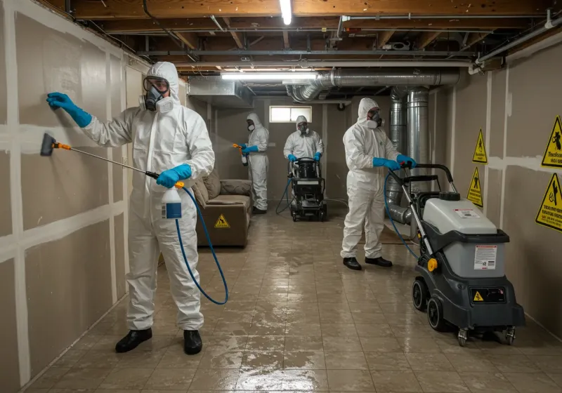 Basement Moisture Removal and Structural Drying process in Albion, PA